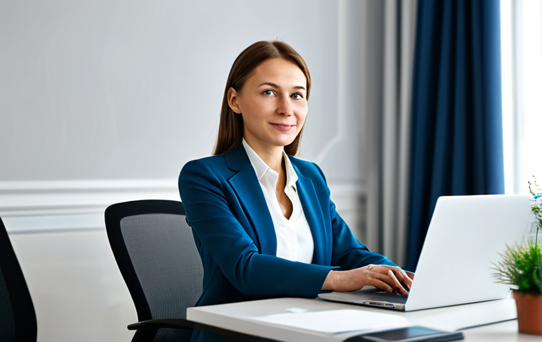 **

"A professional woman, mid-30s, wearing a modest business suit in a well-lit, modern Moscow office. She is sitting at a clean desk with a laptop. The background is blurred, showing other office workers in the distance.  Fully clothed, appropriate attire, safe for work, perfect anatomy, correct proportions, natural pose, professional photography, high quality, family-friendly."

**