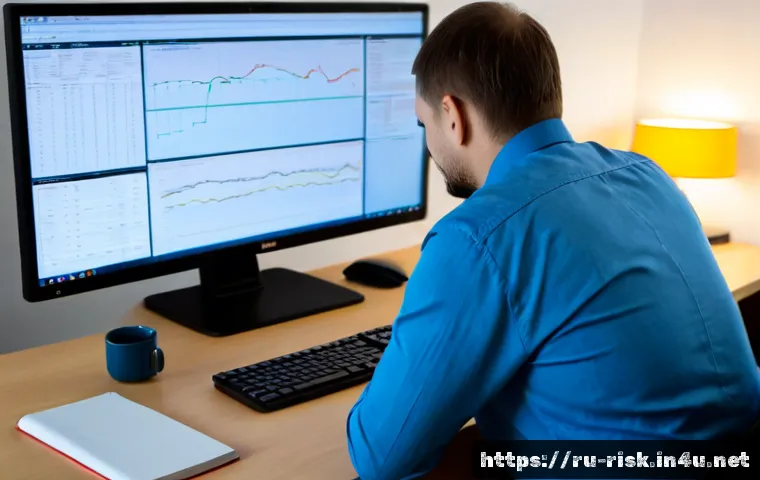 보안 로그 분석 실무 가이드 - Photorealistic cybersecurity analyst in a modern Moscow office, seated at a clean dual-monitor works...